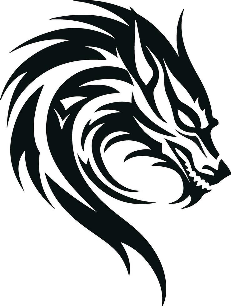 tribal dragon tête vecteur illustration