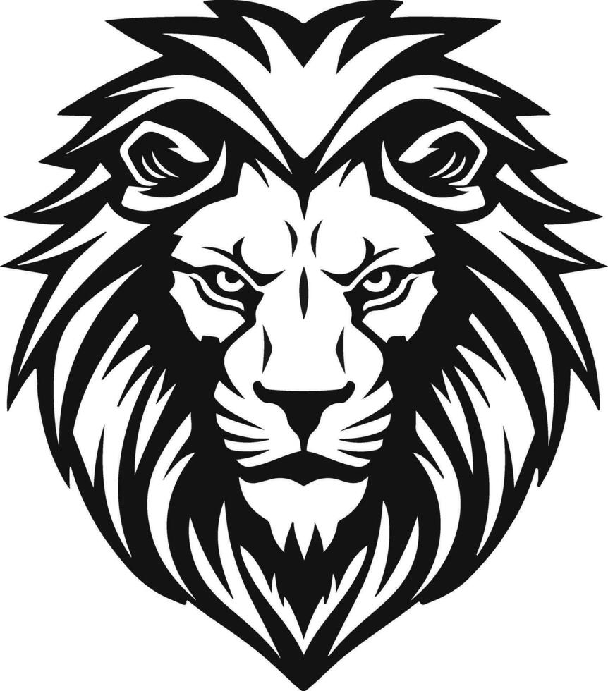 Lion tête vecteur illustration silhouette logo