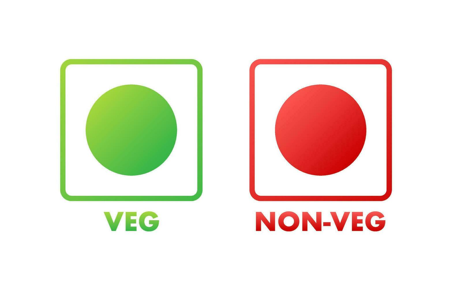 veg et non veg minimal signe, étiqueter. veg nourriture icône. vecteur Stock illustration.