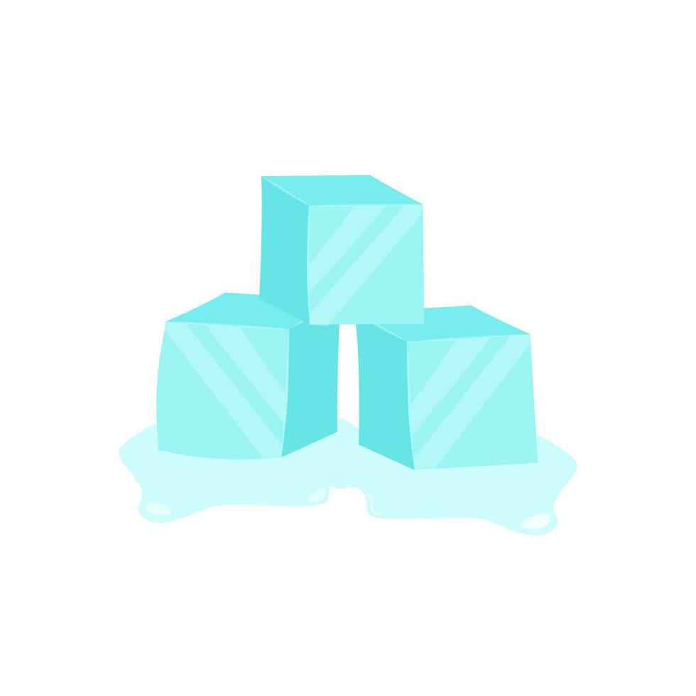 la glace cubes. du froid transparent congelé bloc. vecteur Stock illustration