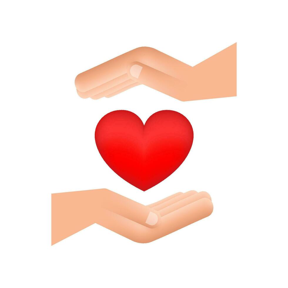 cœur icône avec mains. l'amour signe. romantique carte conception. valentines journée mignonne affiche. mouvement graphique 4k vecteur