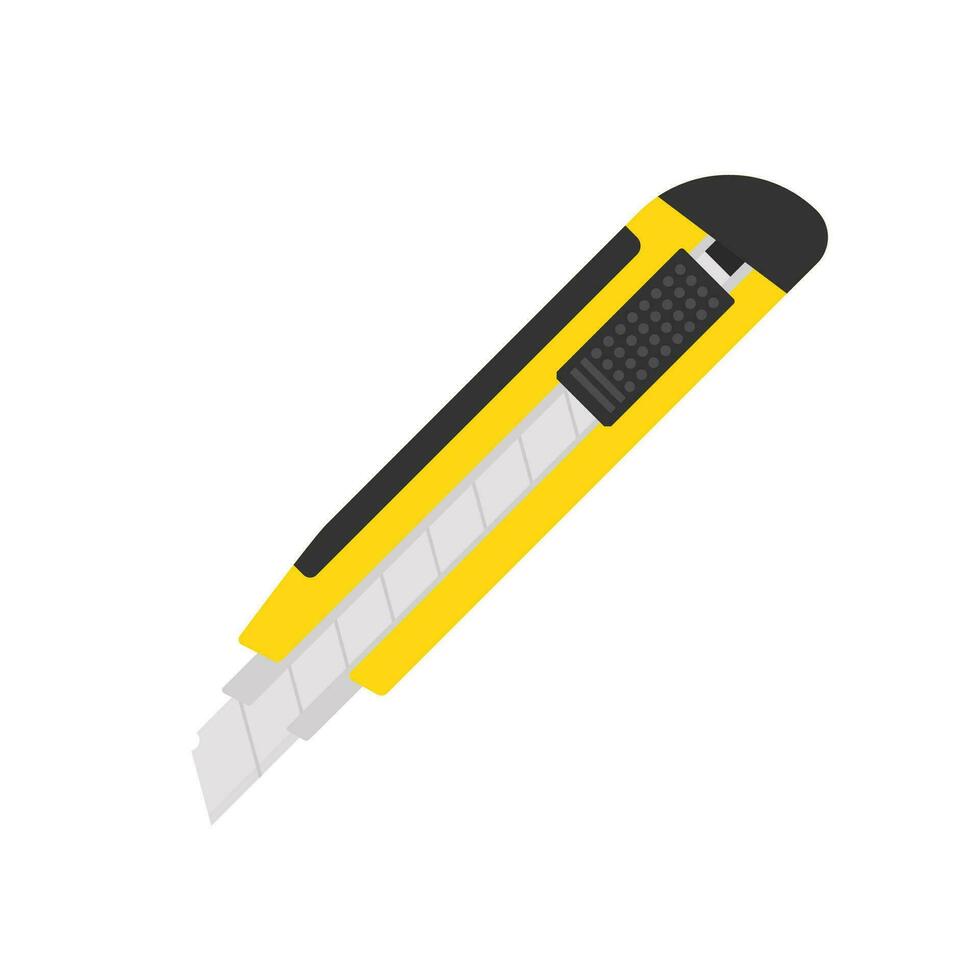 papeterie couteau. main outils signe, étiqueter. vecteur Stock illustration