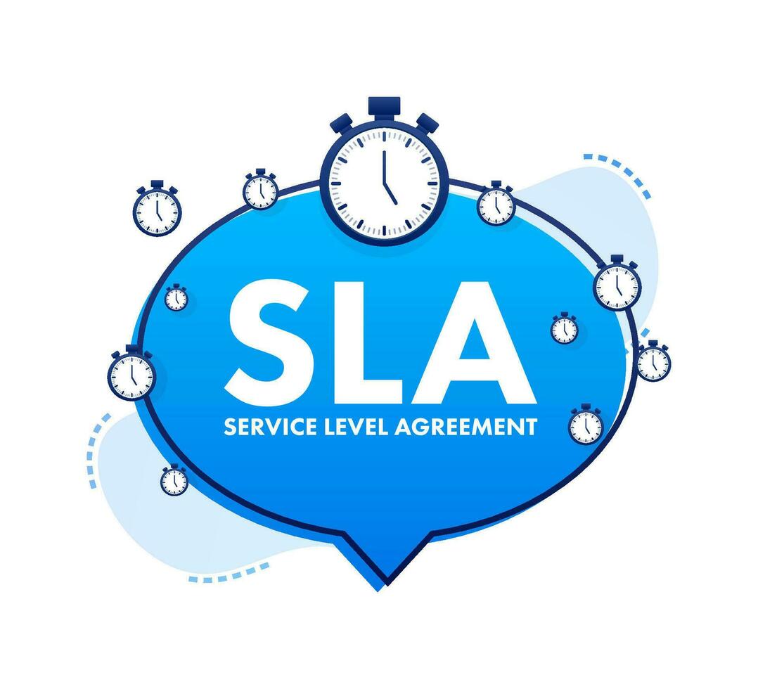 sla un service niveau accord. engagement entre une un service fournisseur et une client. mouvement graphique 4k vecteur