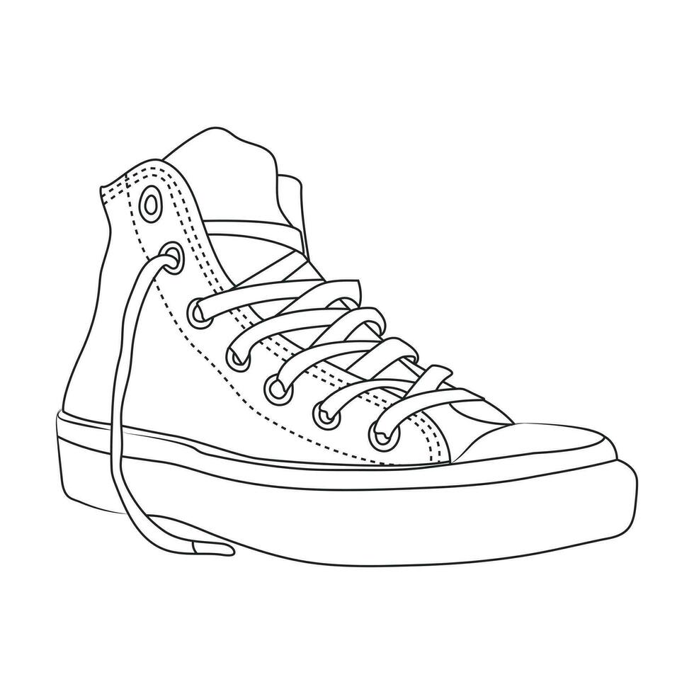 des chaussures ou baskets avec contour style vecteur conception élément eps des dossiers