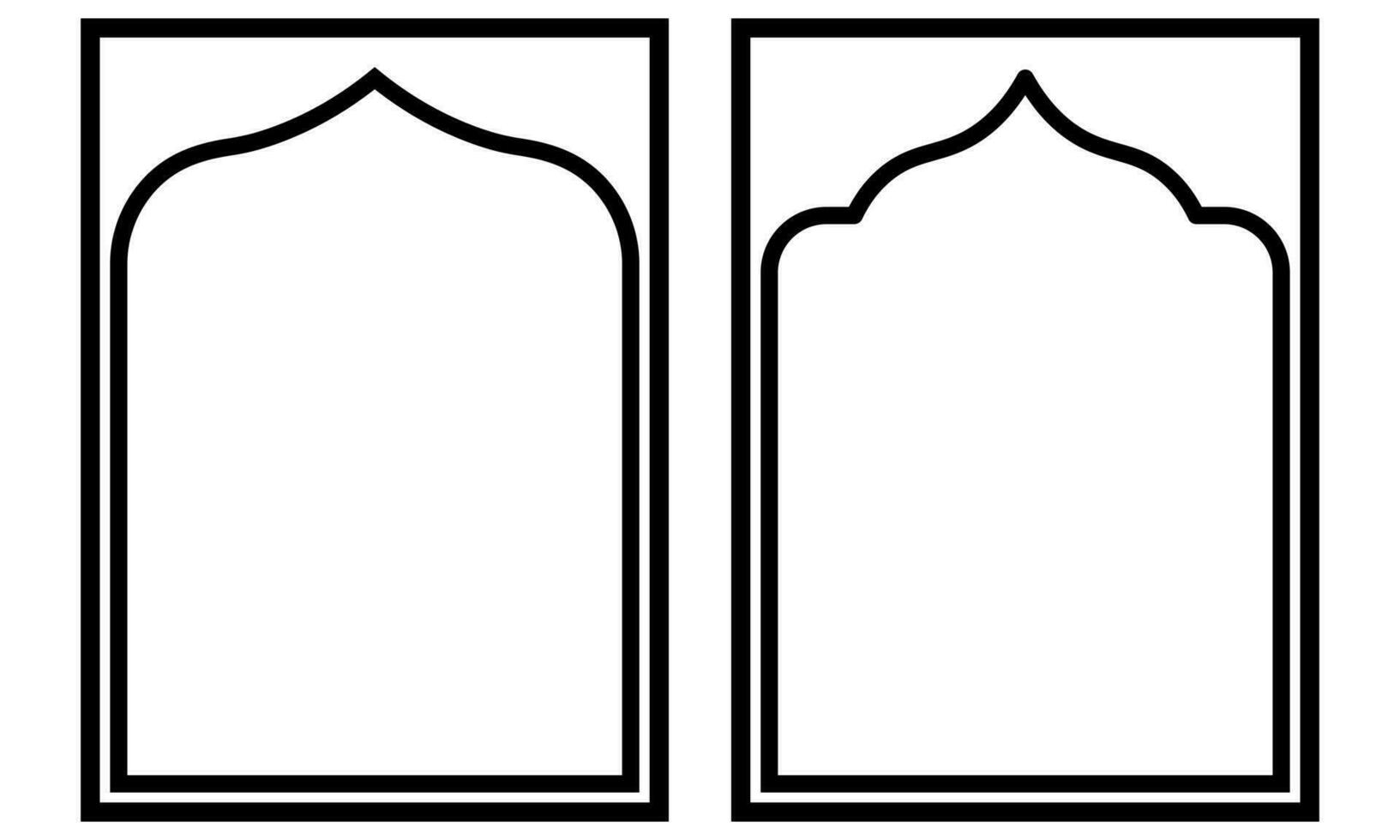 Facile arabe fenêtre Cadre ensemble isolé sur blanc Contexte vecteur