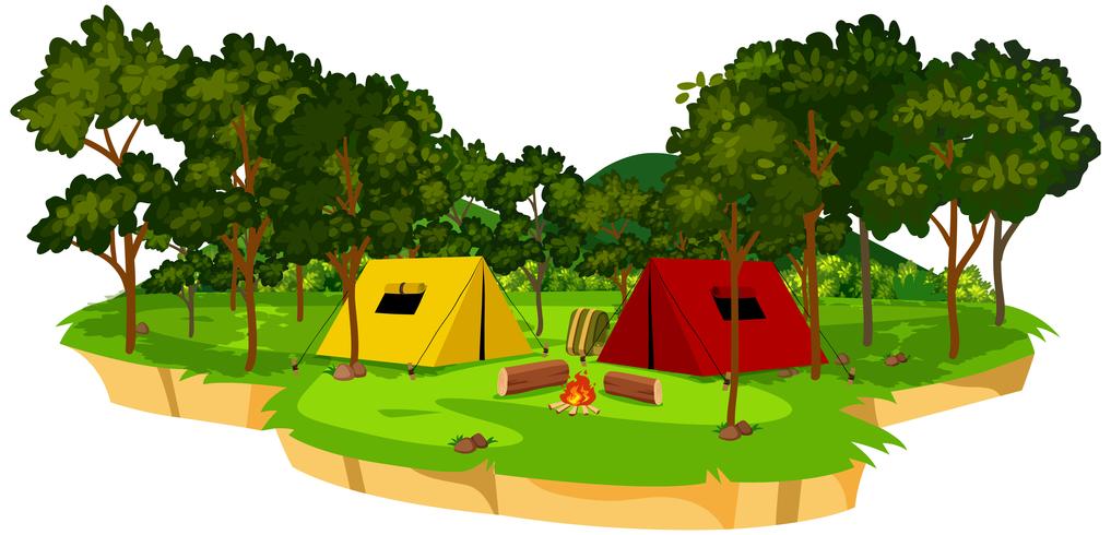 Une scène de camping isolée vecteur