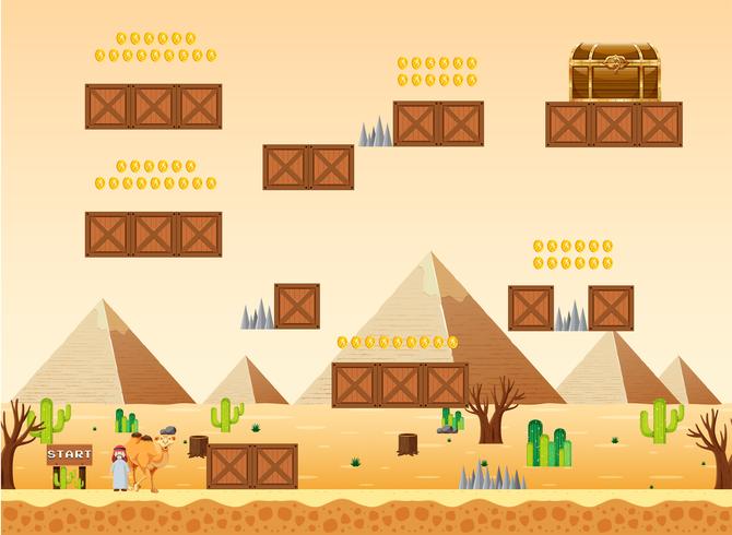 Un modèle de jeu Desert Scene vecteur