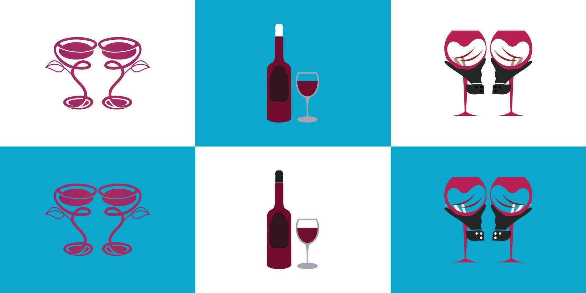 ensemble de rouge du vin logo collection avec Créatif style prime vecteur