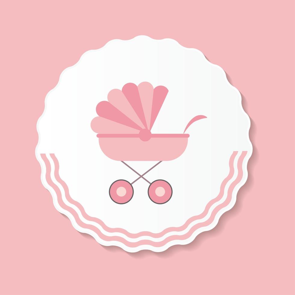 illustration vectorielle de landau rose pour fille nouveau-née vecteur