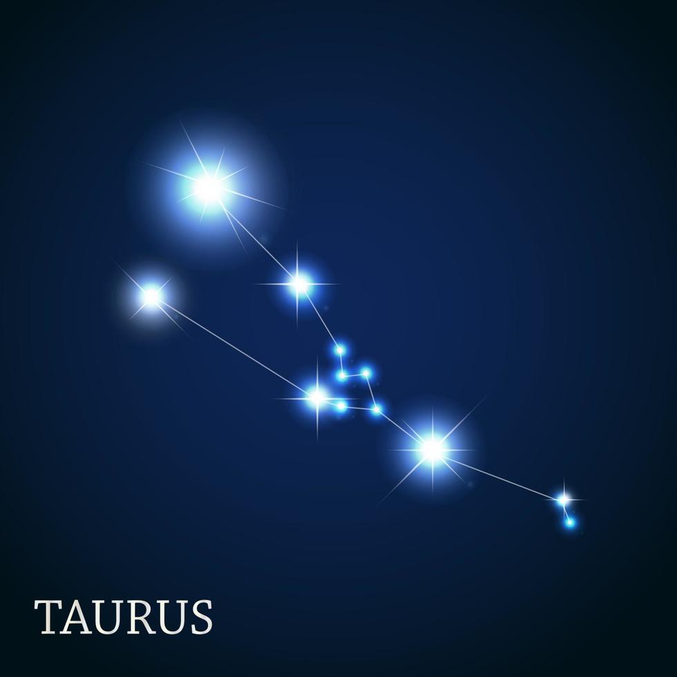 Taureau signe du zodiaque des belles étoiles brillantes vector illustration