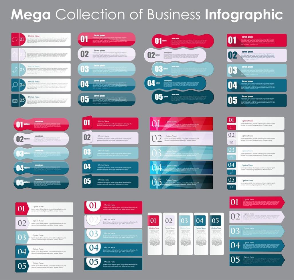 ensemble de modèles d'infographie pour l'illustration vectorielle d'affaires vecteur