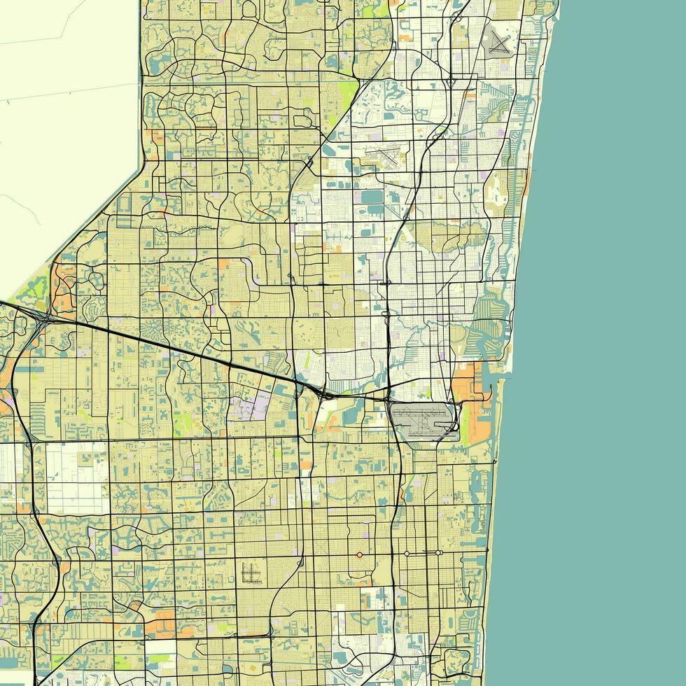 carte de fort Lauderdale Floride Etats-Unis vecteur