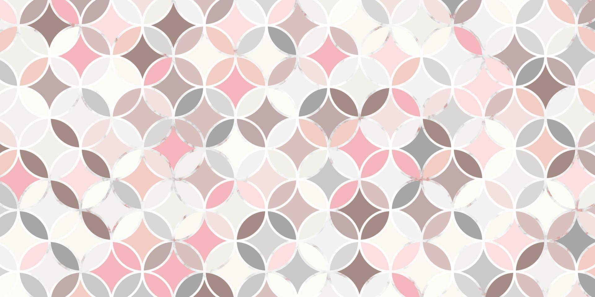 cercle de motif géométrique abstrait sans couture chevauchant des couleurs pastel avec un fond élégant de ligne de marbre vecteur