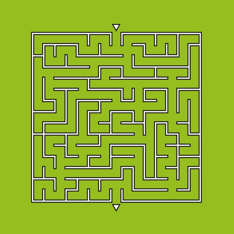 labyrinthe carré abstrait. un jeu intéressant et utile pour les enfants. puzzle pour enfants avec une entrée et une sortie. énigme du labyrinthe. illustration vectorielle plane simple isolée sur fond de couleur. vecteur