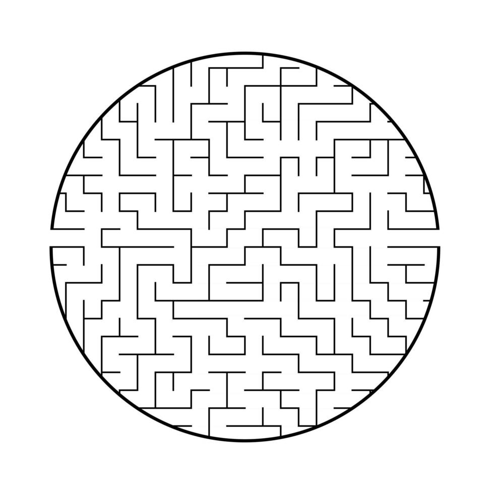 labyrinthe rond abstrait. jeu pour enfants et adultes. casse-tête pour les enfants. énigme du labyrinthe. illustration vectorielle plane isolée sur fond blanc. vecteur