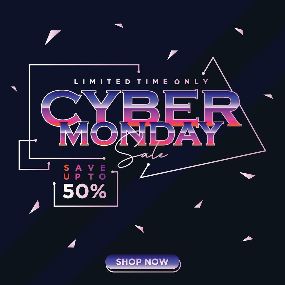 vente promotion bannière cyber Lundi limité temps seulement vecteur