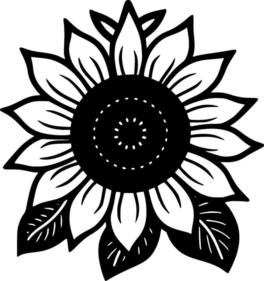 fleur, noir et blanc vecteur illustration