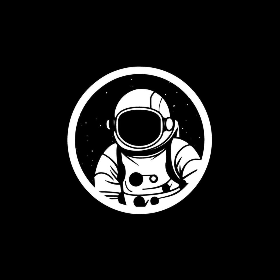 astronaute, noir et blanc vecteur illustration