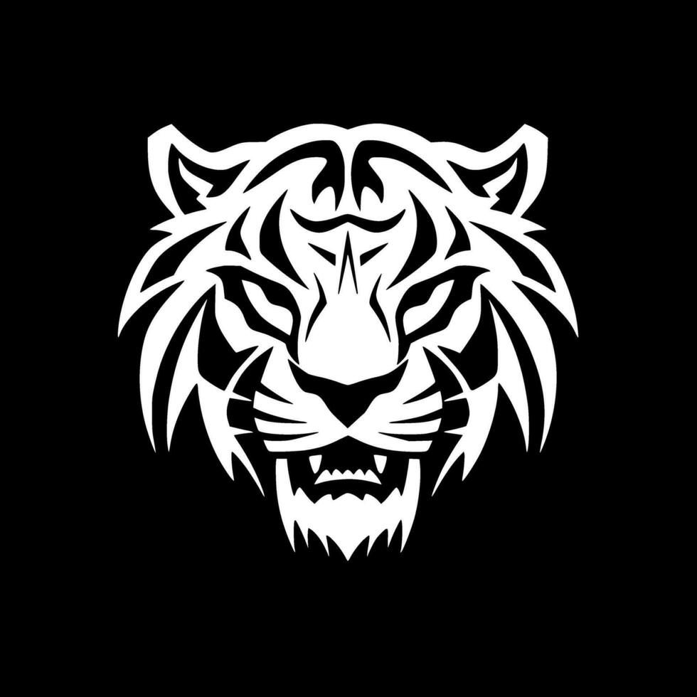 tigre, noir et blanc vecteur illustration