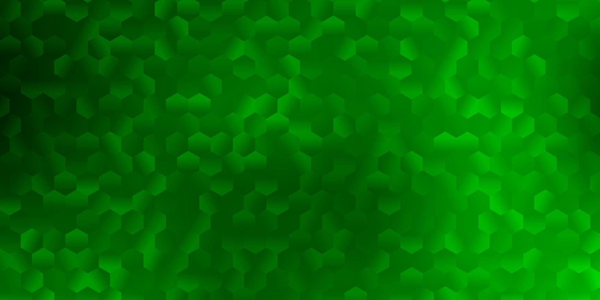 couverture vectorielle vert clair et jaune avec des hexagones simples. vecteur