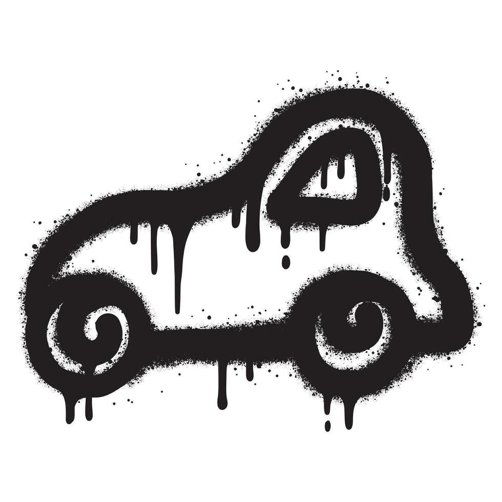 vaporisateur peint graffiti voiture isolé avec une blanc Contexte. eps dix. vecteur