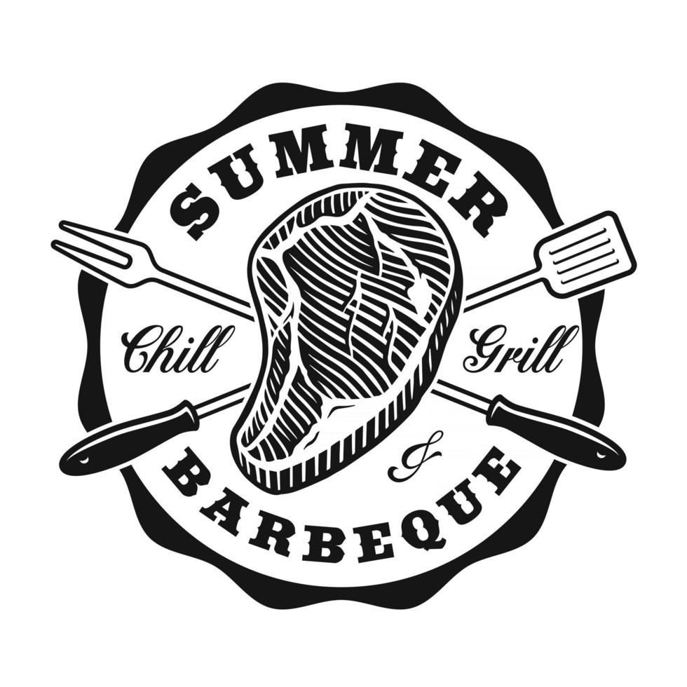 un insigne de barbecue vectoriel dans un style vintage