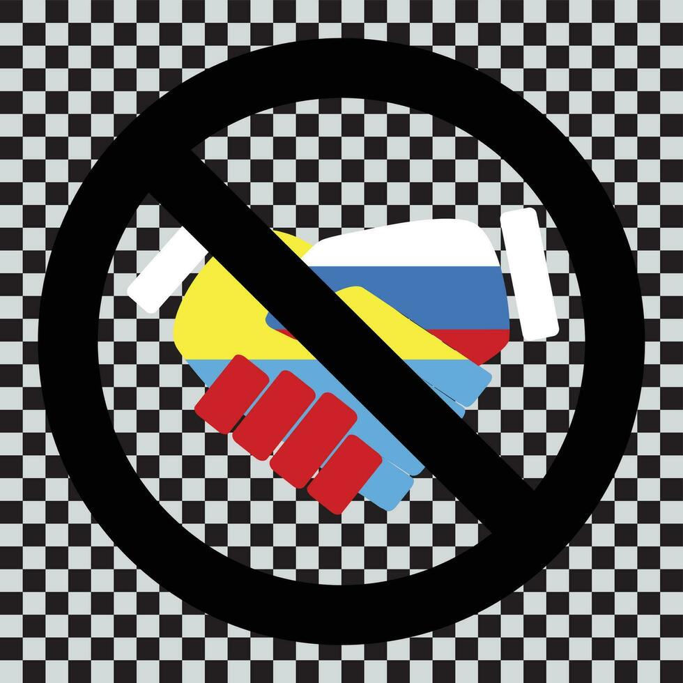 non Ukraine et Russie amitié, interdiction et restriction, restreindre et Arrêtez accord. vecteur illustration