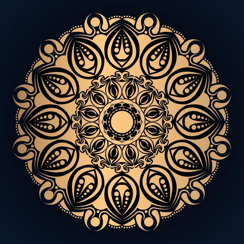 fond de conception de mandala ornemental de luxe avec goldencolor vecteur