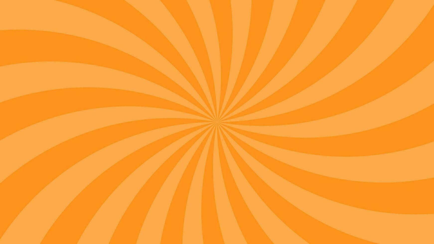Facile lumière Orange incurvé radial lignes effet vecteur Contexte