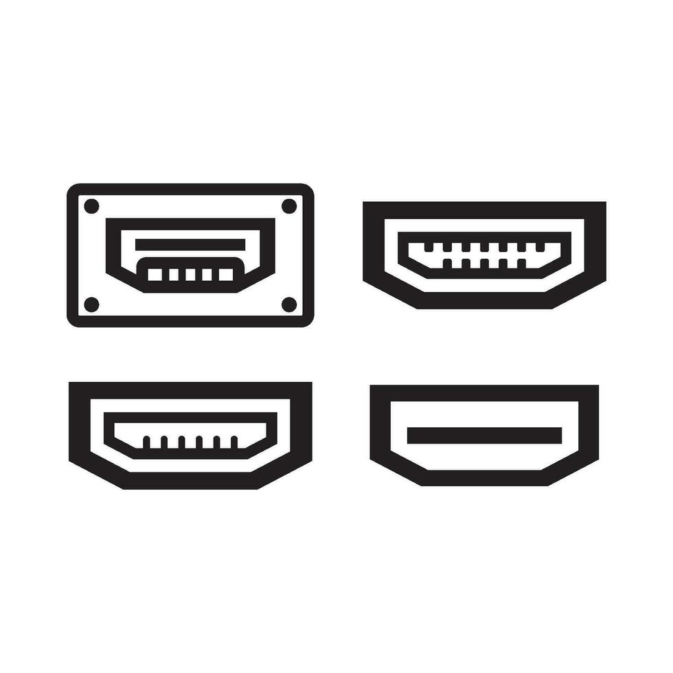 hdmi Port ligne icône vecteur. hdmi Port signe. isolé contour symbole noir illustration vecteur