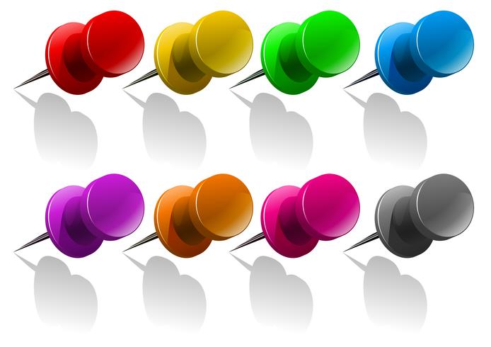 Pins de différentes couleurs vecteur