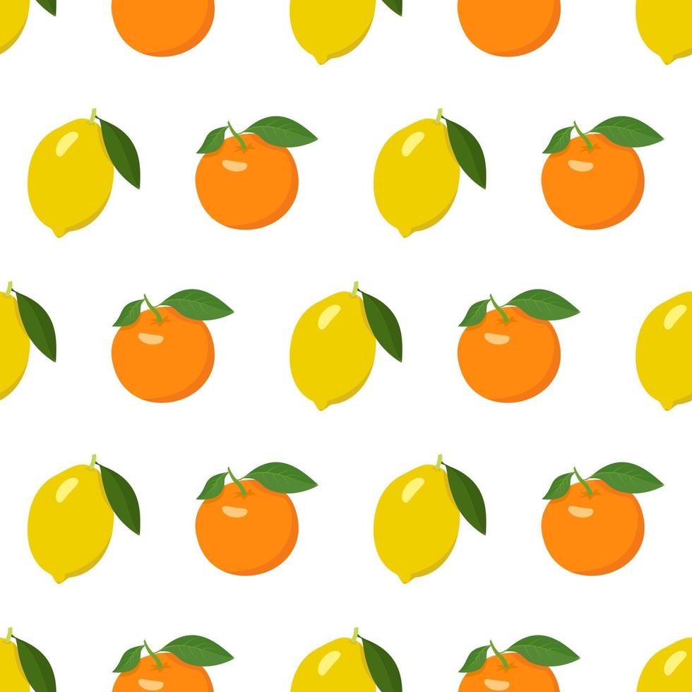 motif lumineux sans couture avec citron et orange vecteur