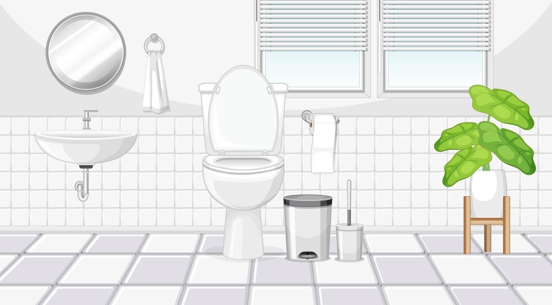 design d'intérieur de salle de bain avec des meubles vecteur