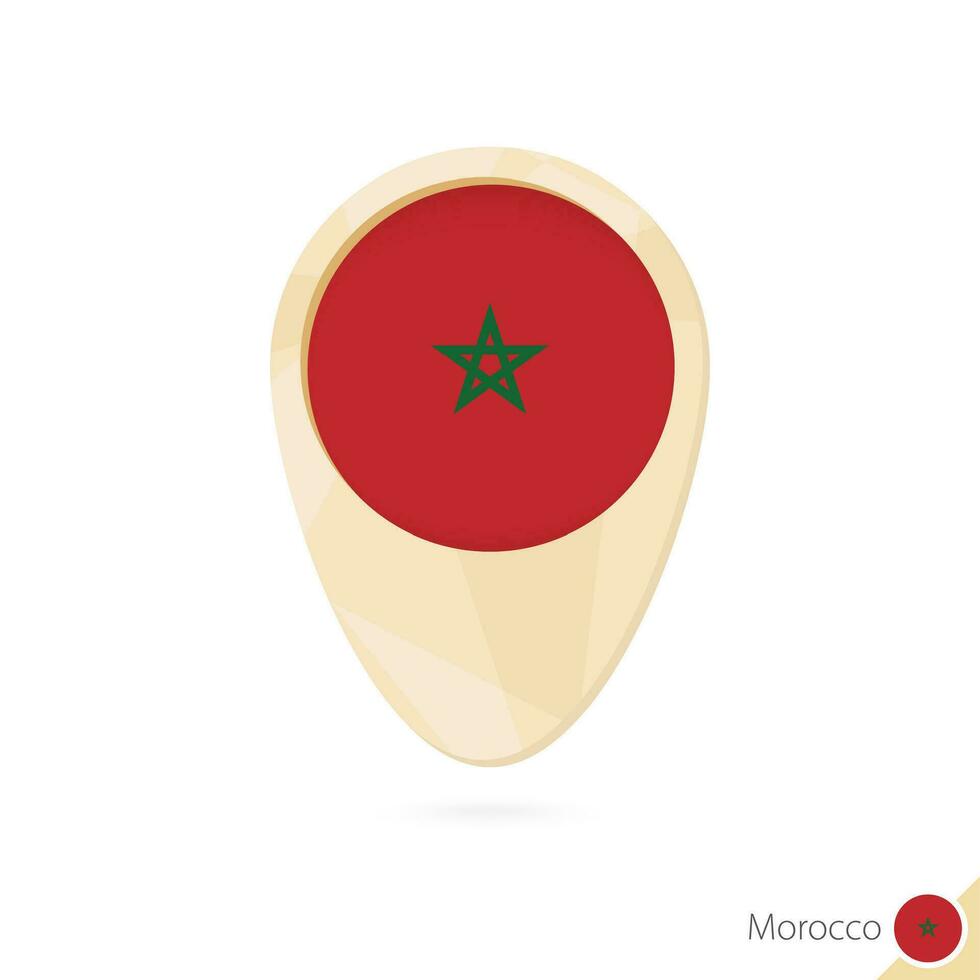 carte aiguille avec drapeau de Maroc. Orange abstrait carte icône. vecteur
