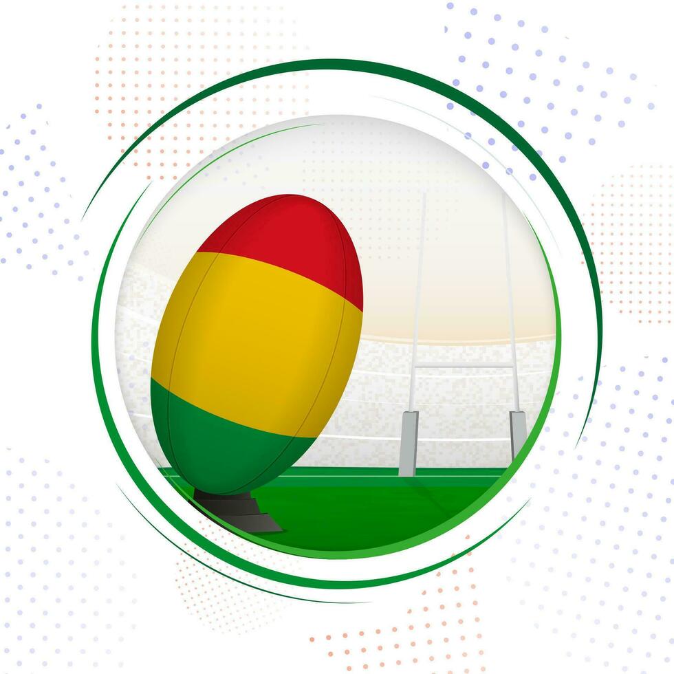 drapeau de mali sur le rugby balle. rond le rugby icône avec drapeau de Mali. vecteur