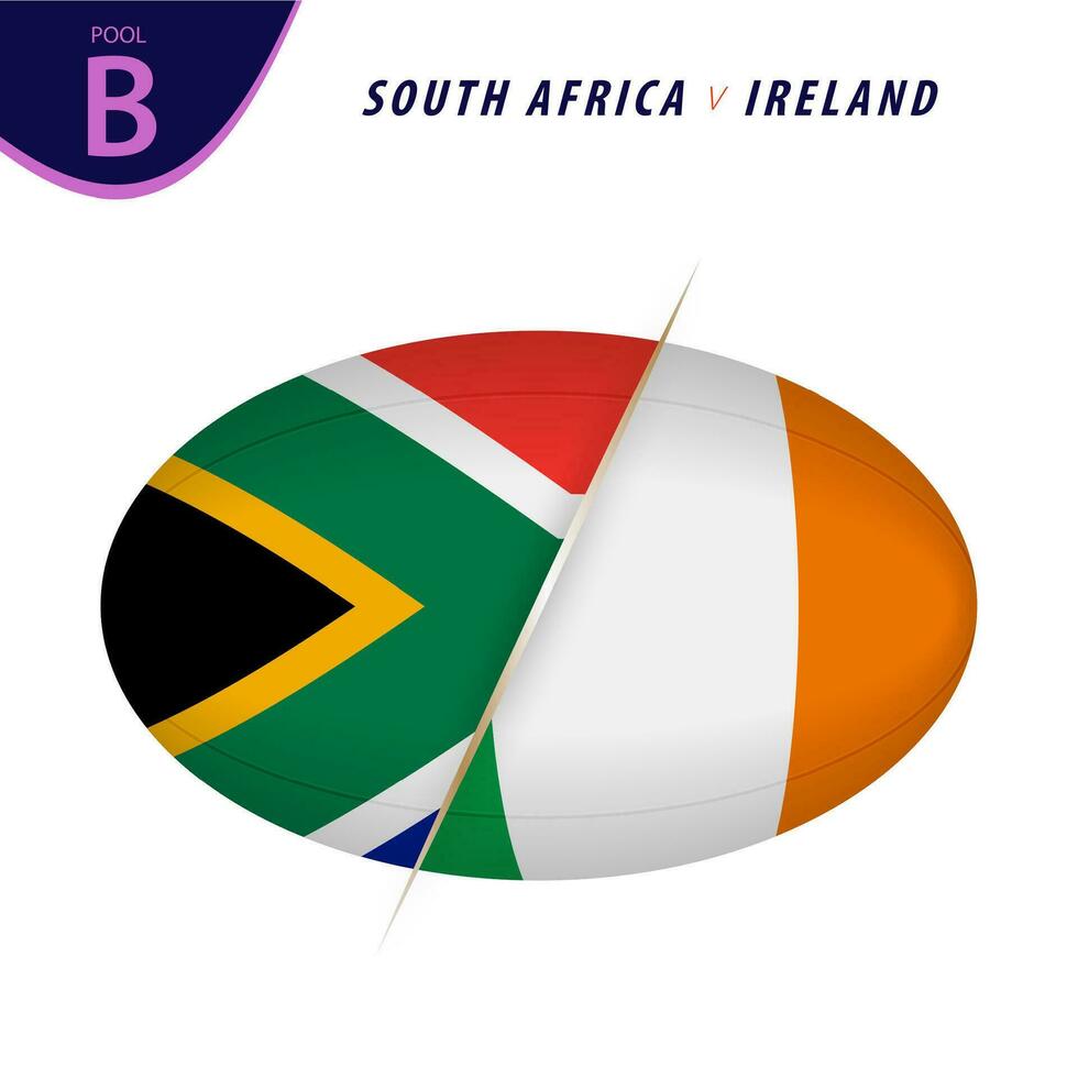 le rugby compétition Sud Afrique v Irlande . le rugby contre icône. vecteur