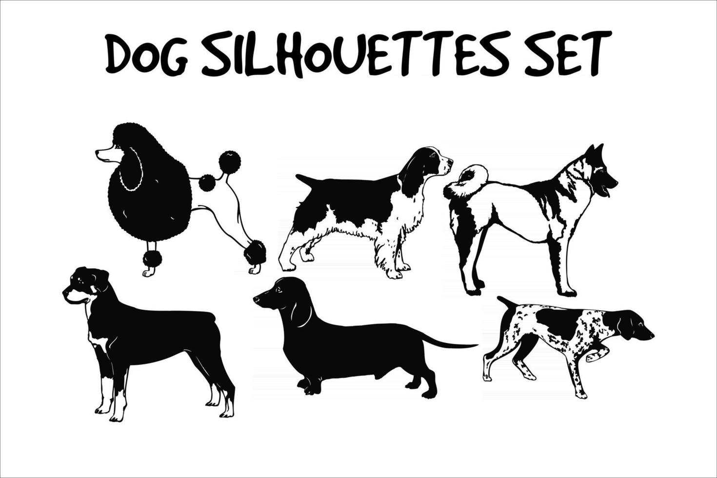 silhouettes de chiens de vecteur