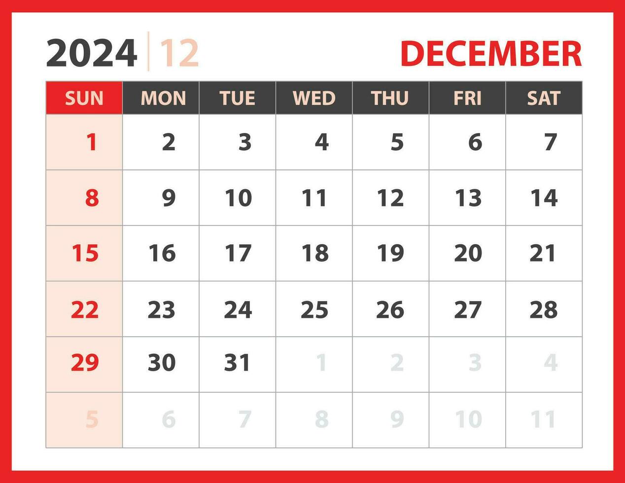 12-décembre 2024 modèle vecteur