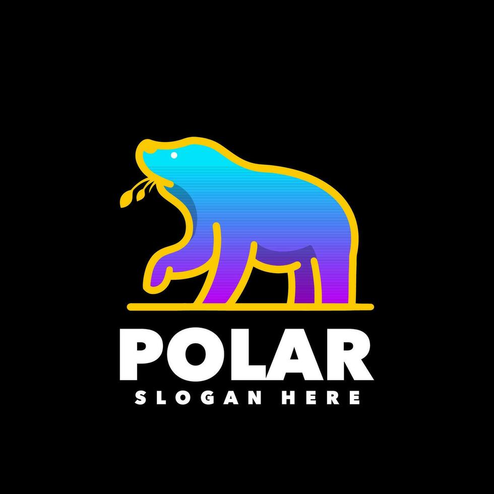 polaire ours coloré logo vecteur