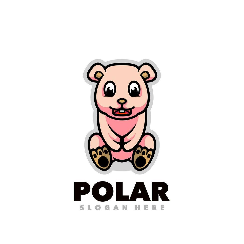 polaire mascotte dessin animé vecteur