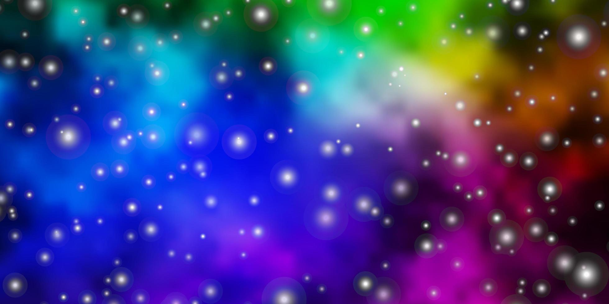 modèle vectoriel multicolore sombre avec des étoiles au néon.