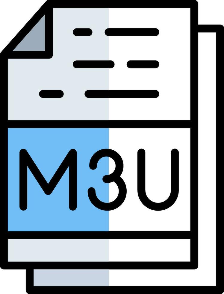 m3u fichier format vecteur icône conception