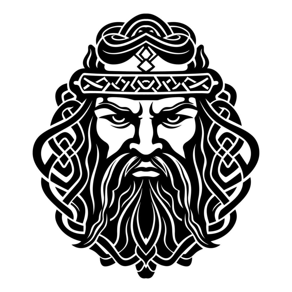 viking homme dans celtique nœud style vecteur