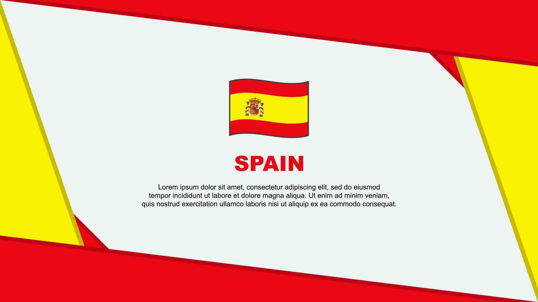 Espagne drapeau abstrait Contexte conception modèle. Espagne indépendance journée bannière dessin animé vecteur illustration. Espagne indépendance journée