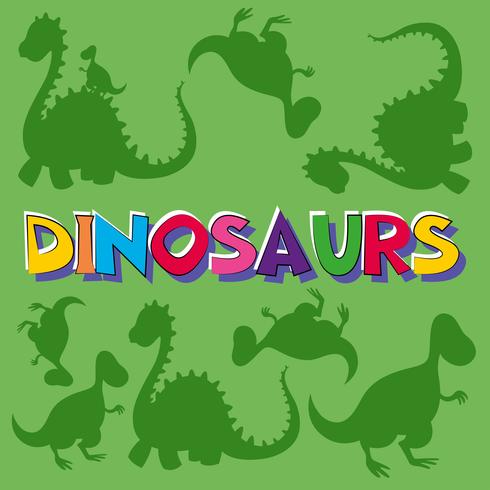 Dinosaures Word avec beaucoup de dinosaures en arrière-plan vecteur