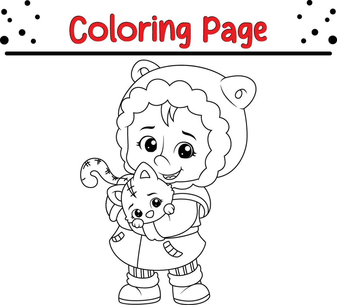 Noël content les enfants coloration page pour enfants. vecteur noir et blanc illustration isolé sur blanc Contexte.