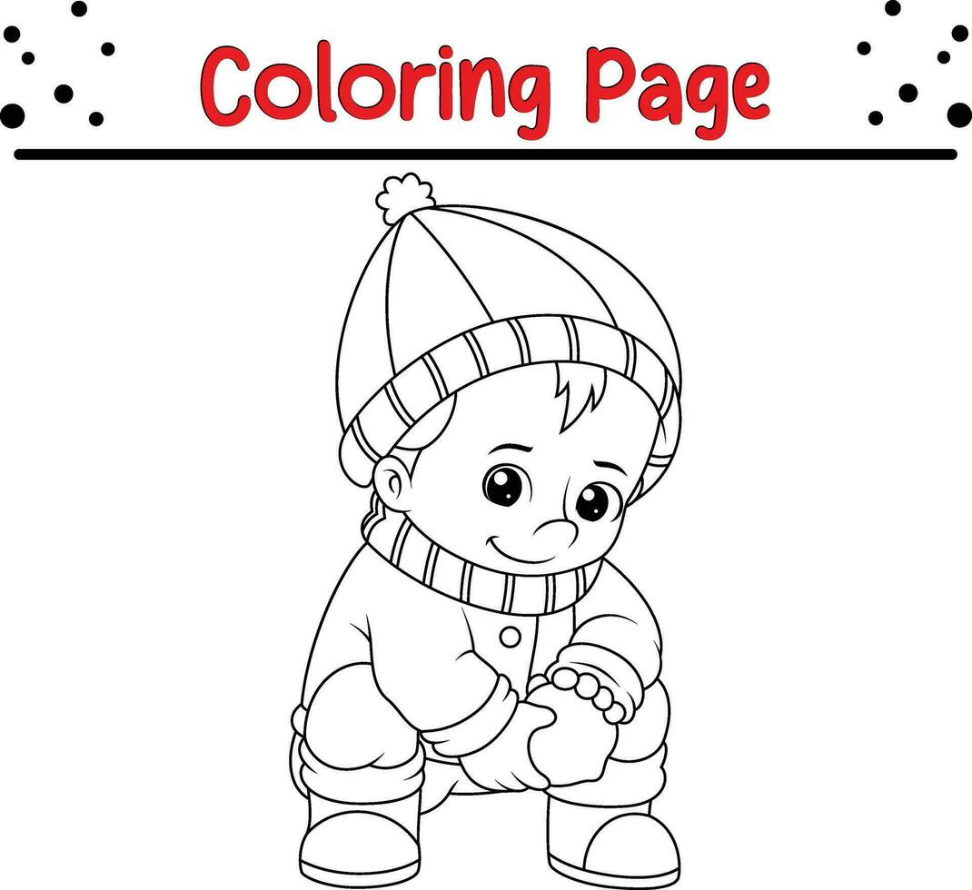 Noël content les enfants coloration page pour enfants. vecteur noir et blanc illustration isolé sur blanc Contexte.
