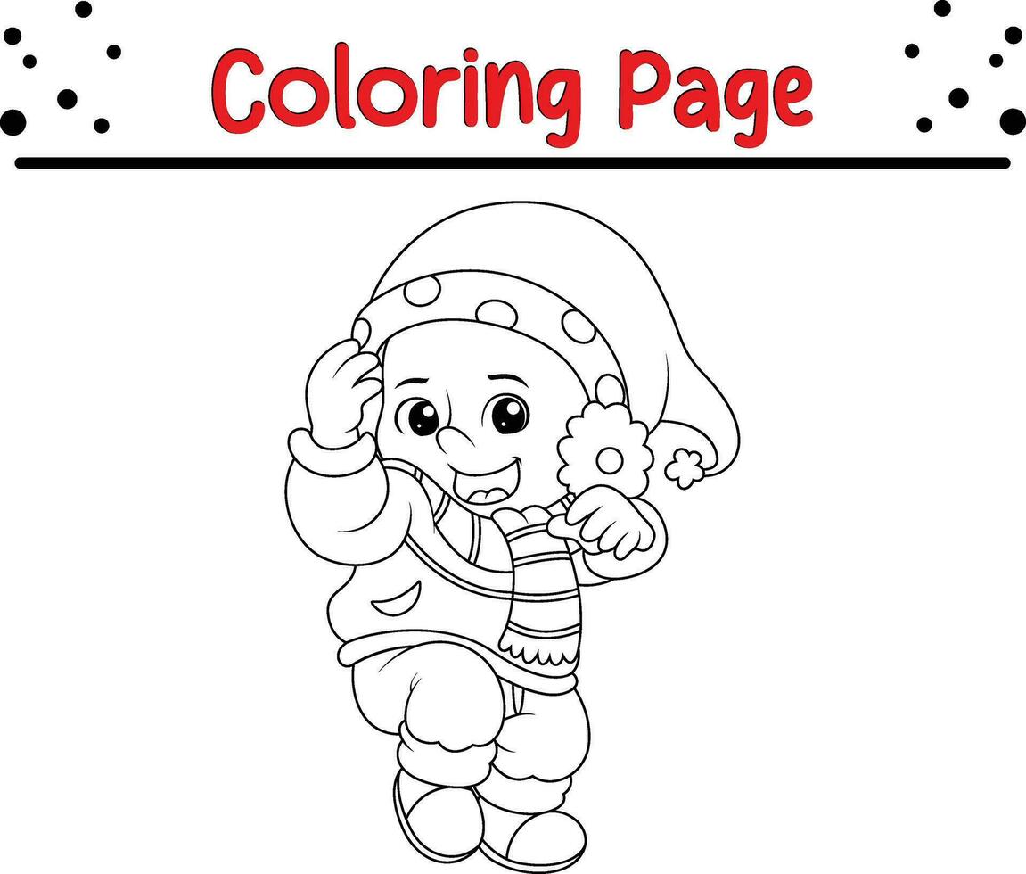 Noël content les enfants coloration page pour enfants. vecteur noir et blanc illustration isolé sur blanc Contexte.