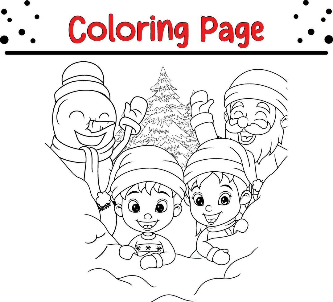 content Noël coloration livre page pour les enfants. vecteur