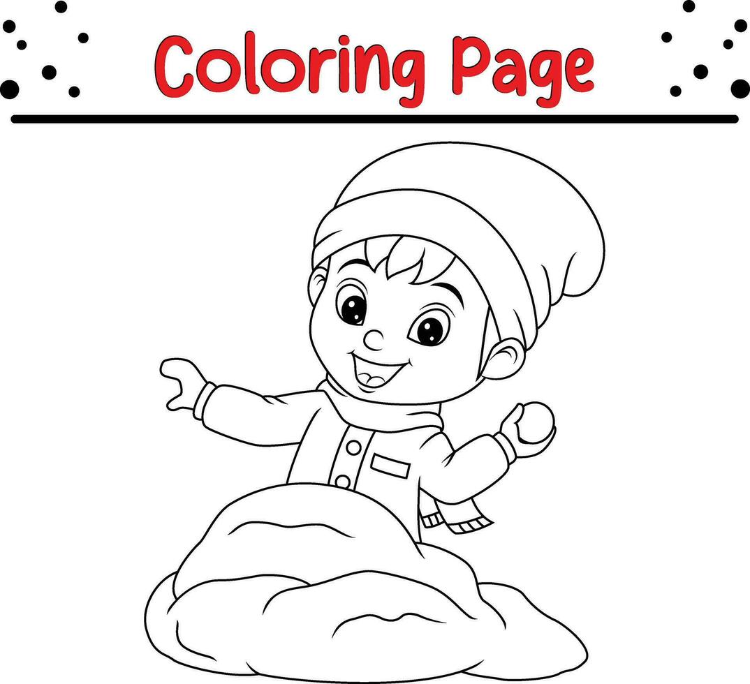 Noël content les enfants coloration page pour enfants. vecteur noir et blanc illustration isolé sur blanc Contexte.